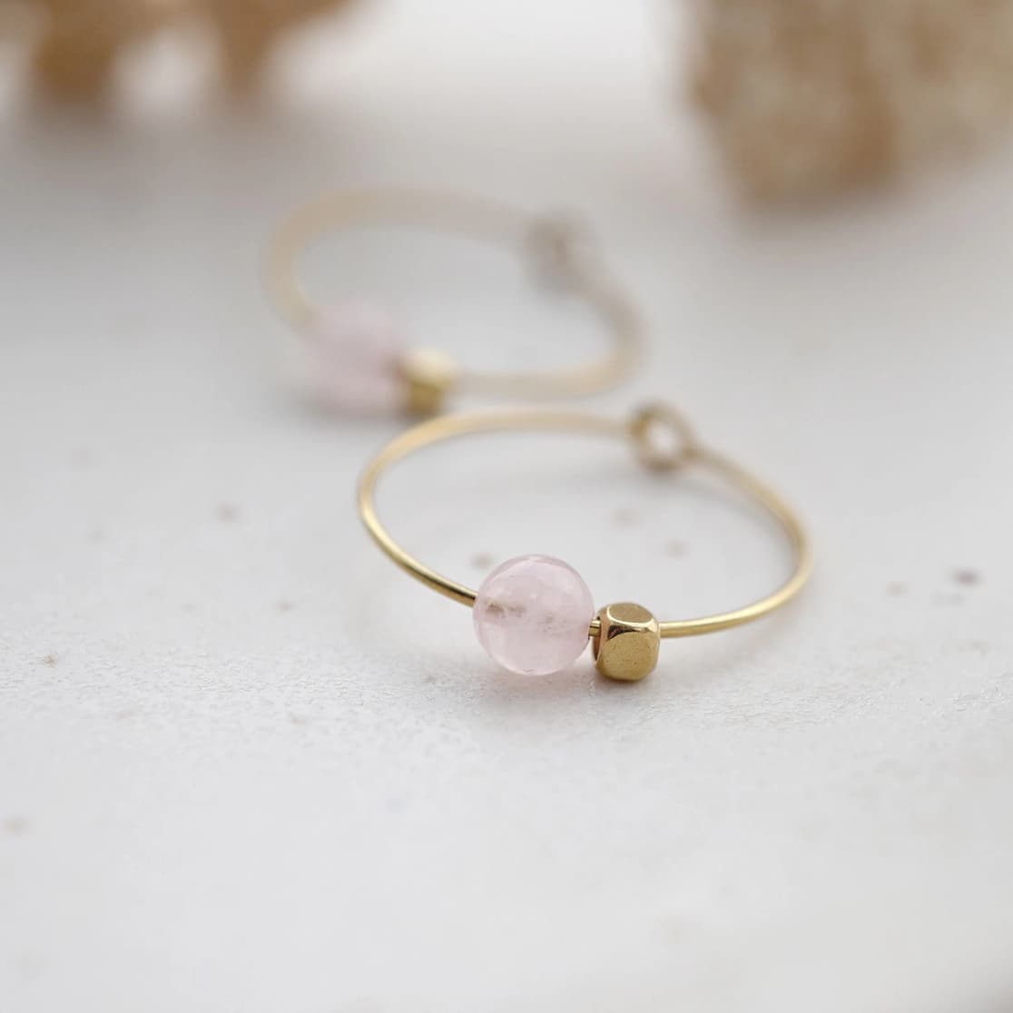 Tilda Zeitlos | Nachhaltige Ringe | Rosa Creolen