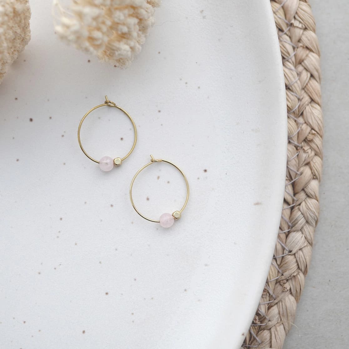 Tilda Zeitlos | Nachhaltige Ringe | Rosa Creolen